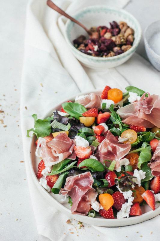 Salade Met Aardbeien Geitenkaas En Gandaham Helen Kookt