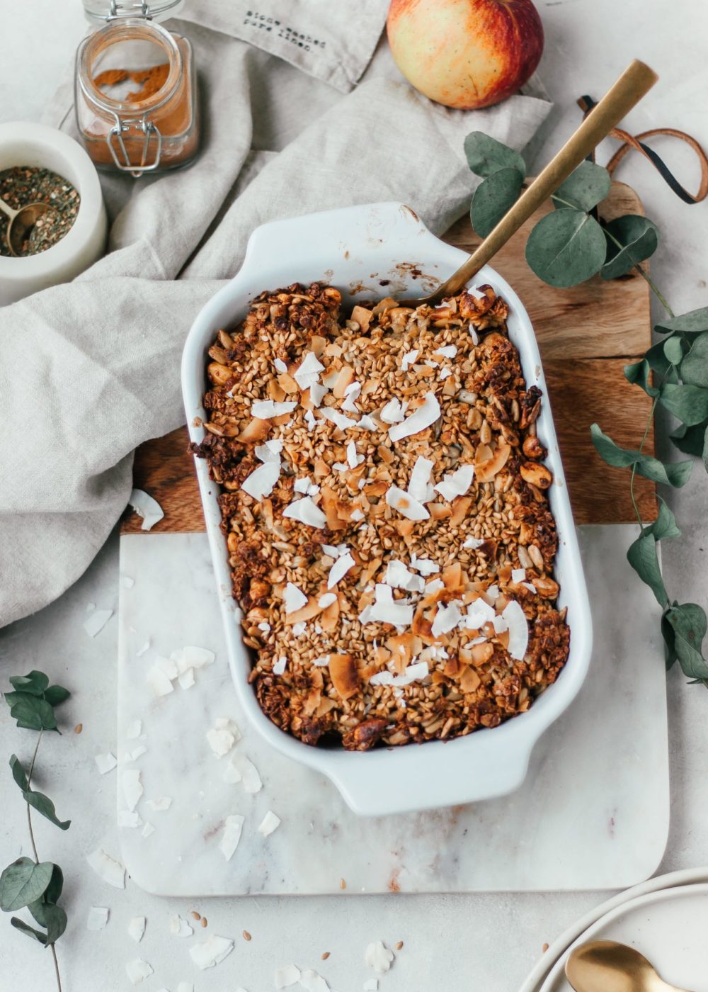 Gebakken havermout met appel