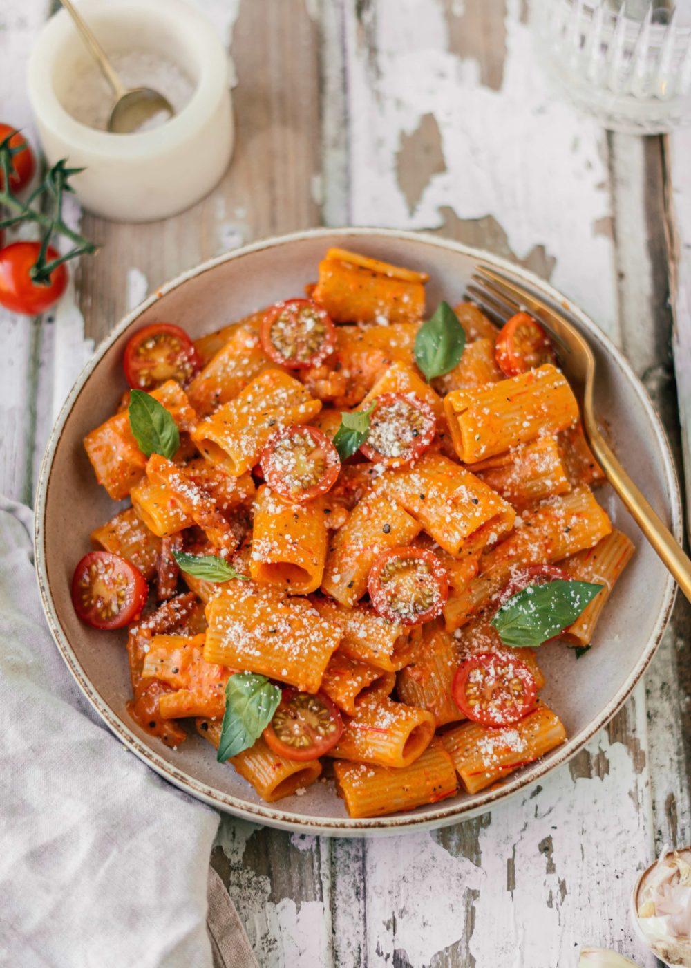 Rigatoni met zoete paprikasaus