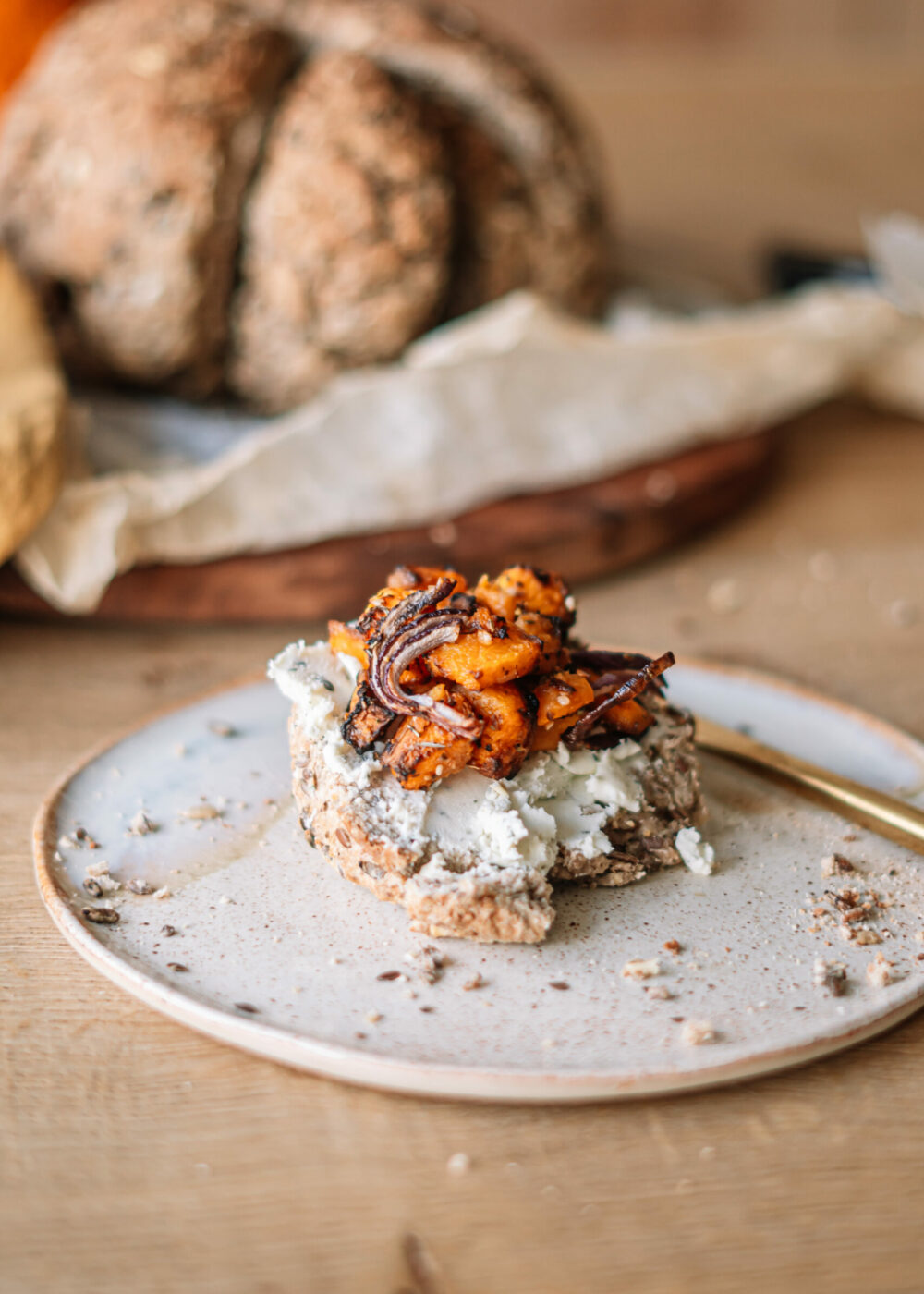Herfstbrood met pompoen en Boursin