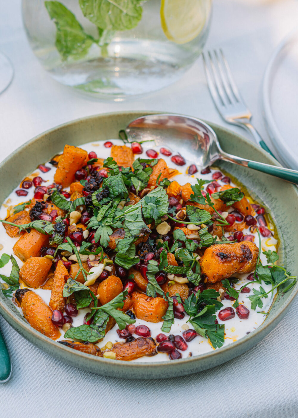 Spicy geroosterde wortel met yoghurt