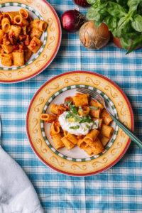 Lees meer over het artikel Rigatoni met chorizo en burrata