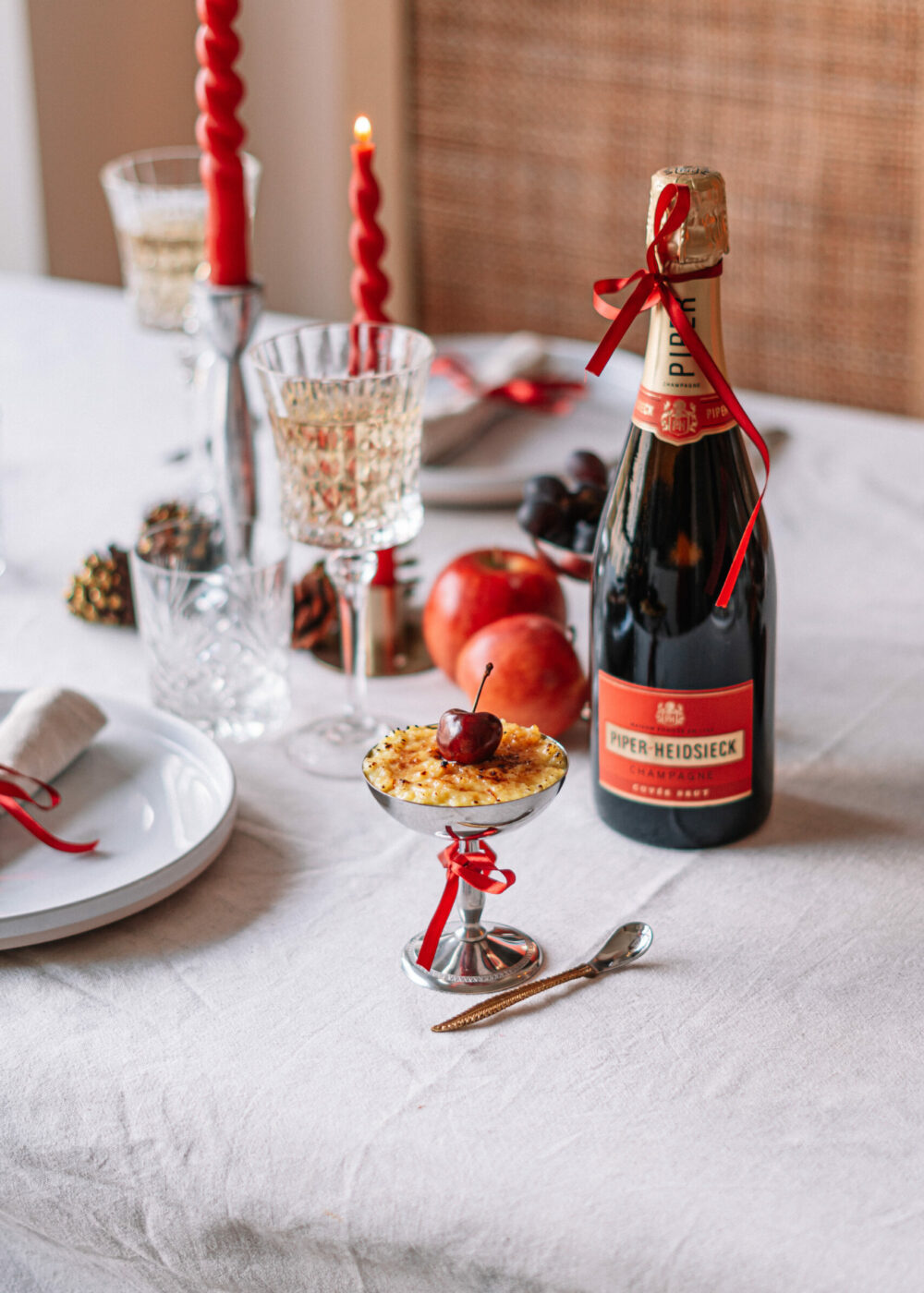 Rijstpap brulee met kersen en sumak